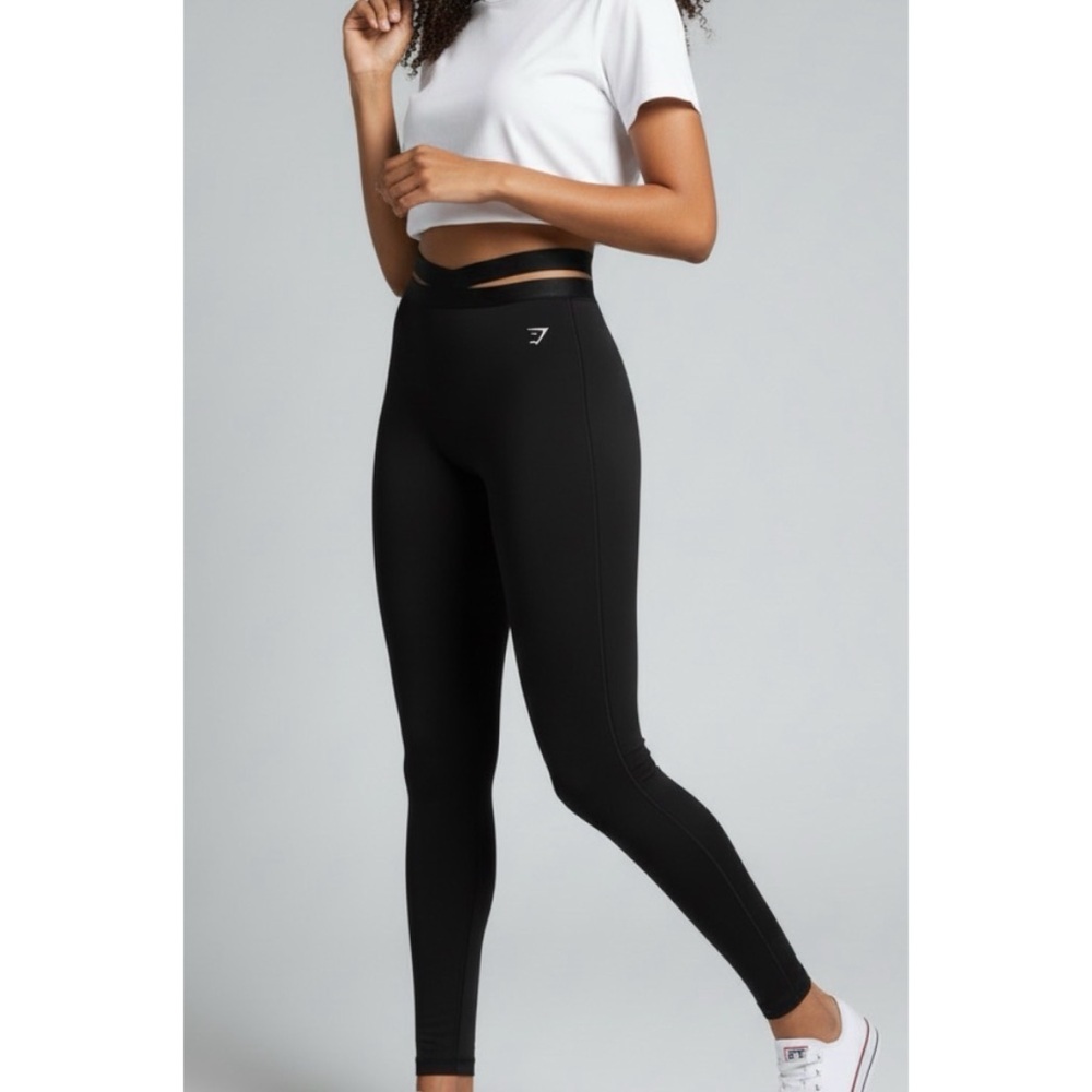 Gymshark Strappy Waistband Leggings Black